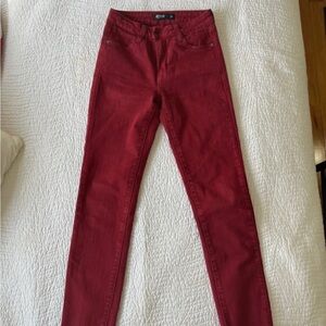 Just Black Women's Deep Red Skinny Jeans
